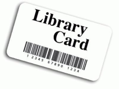 Library card barcode tag