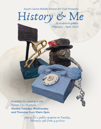 History & Me, an exhibition by the South Cache Art Club, on display through April